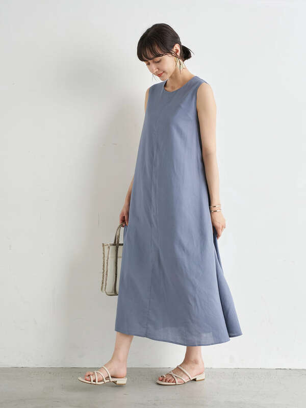 アウトレット レーヨンリネンスリーブレスワンピース ベージュ ブルー ラベンダー Earth Music Ecology アースミュージックアンドエコロジー のレディースワンピース 1c16l0h0300 ファッション通販のstripe Club