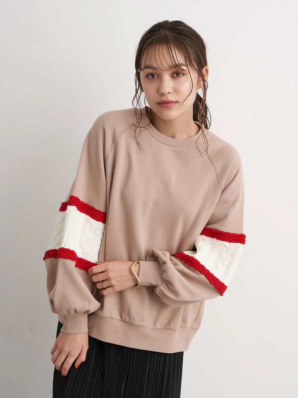 Lee Earth ニットスリーブスウェット オフホワイト ベージュ ライトパープル Earth Music Ecology アースミュージックアンドエコロジー のレディースカットソー 1j14l1c0100 ファッション通販のstripe Club