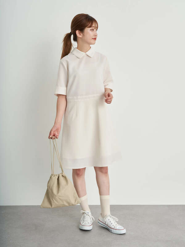 古着 レースミニ丈ワンピース アイボリー ブラック サックスブルー Earth Music Ecology アースミュージックアンドエコロジー のレディースワンピース 1d13l0h0230 ファッション通販のstripe Club