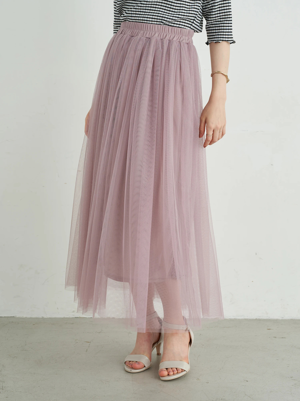 ふんわりチュールスカート ライトグレー チャコールグレー ピンクベージュ Earth Music Ecology アースミュージックアンドエコロジー のレディーススカート 1b13l0l0730 ファッション通販のstripe Club