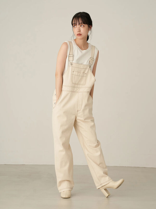 アウトレット バックリボンデニムサロペット ダークインディゴ エクリュ Earth Music Ecology アースミュージックアンドエコロジー のレディースサロペット オーバーオール 1b13l3h00 ファッション通販のstripe Club