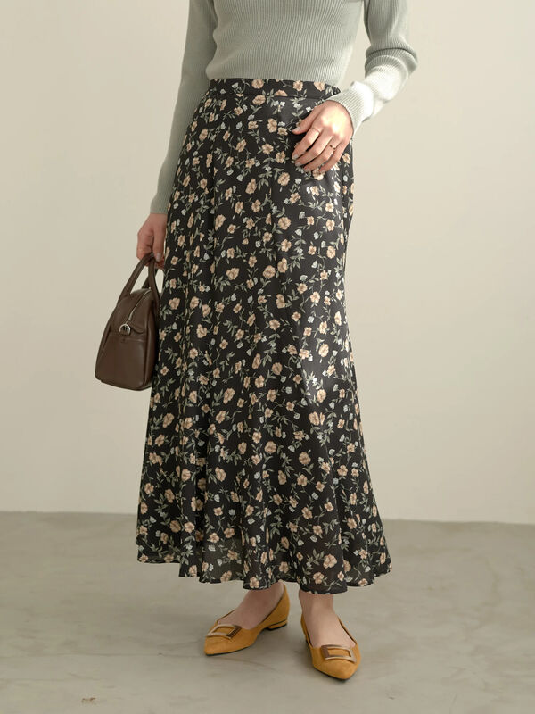 アメリカ購入♡激かわいい♡フラワー アードロングスカート マーメイドスカートスカート