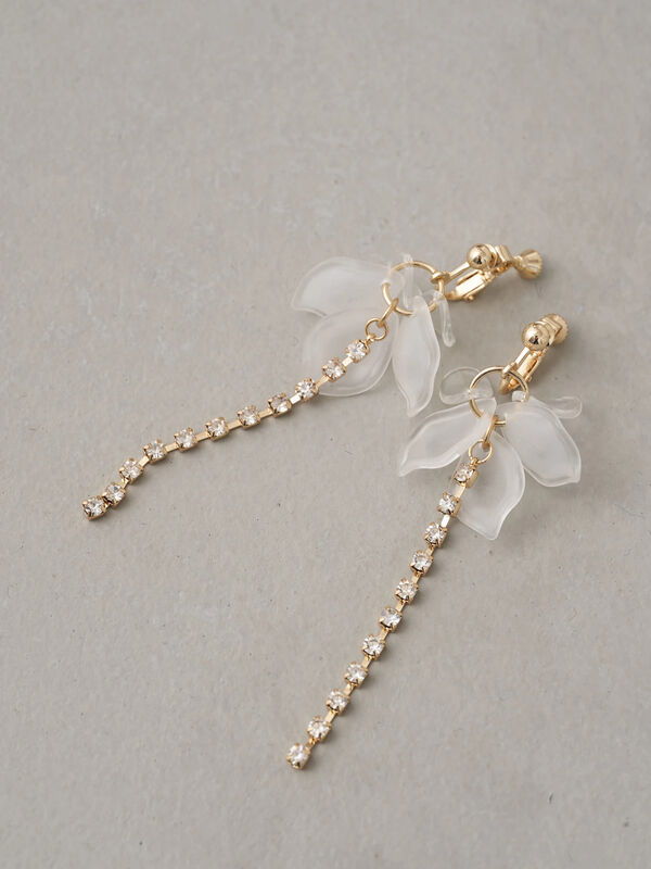 アウトレット 花びらビジューイヤリング ホワイト パープル Earth Music Ecology アースミュージックアンドエコロジー のレディースピアス 指輪 1b13lcj0800 ファッション通販のstripe Club