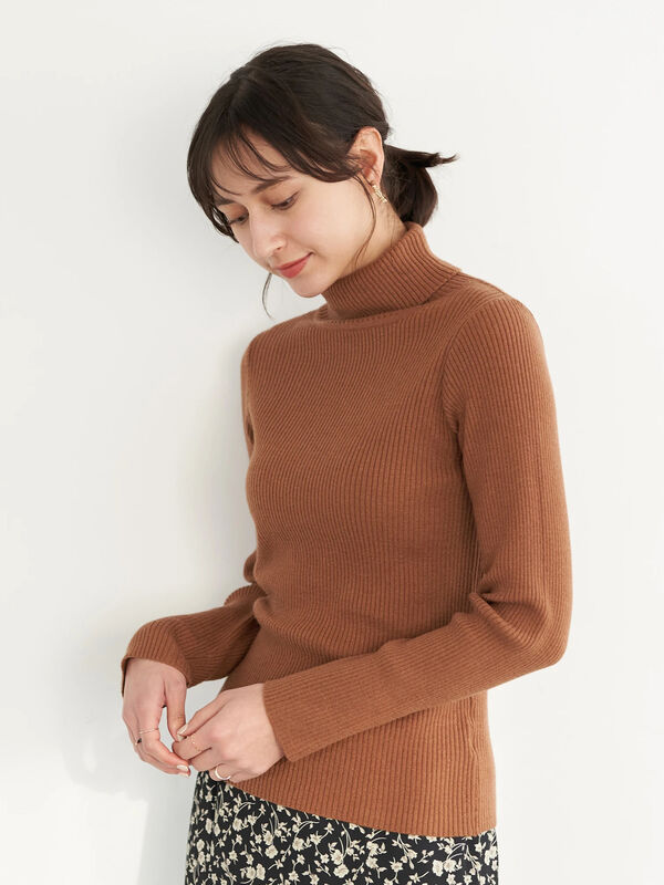 L'Appartement DEUXIEME CLASSE - タートルネック Rib Knit ブラウンの通販 by 購入者１６１５０７'s  shop｜アパルトモンドゥーズィエムクラスならラクマ - トップス