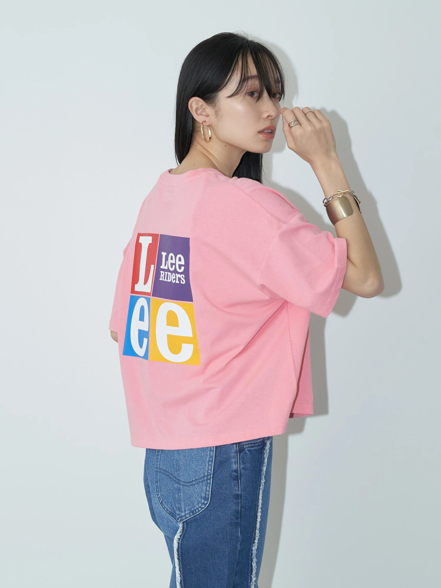 アウトレット】Lee×e.m.a.e BACK PRINT TEE（オフホワイト/ピンク