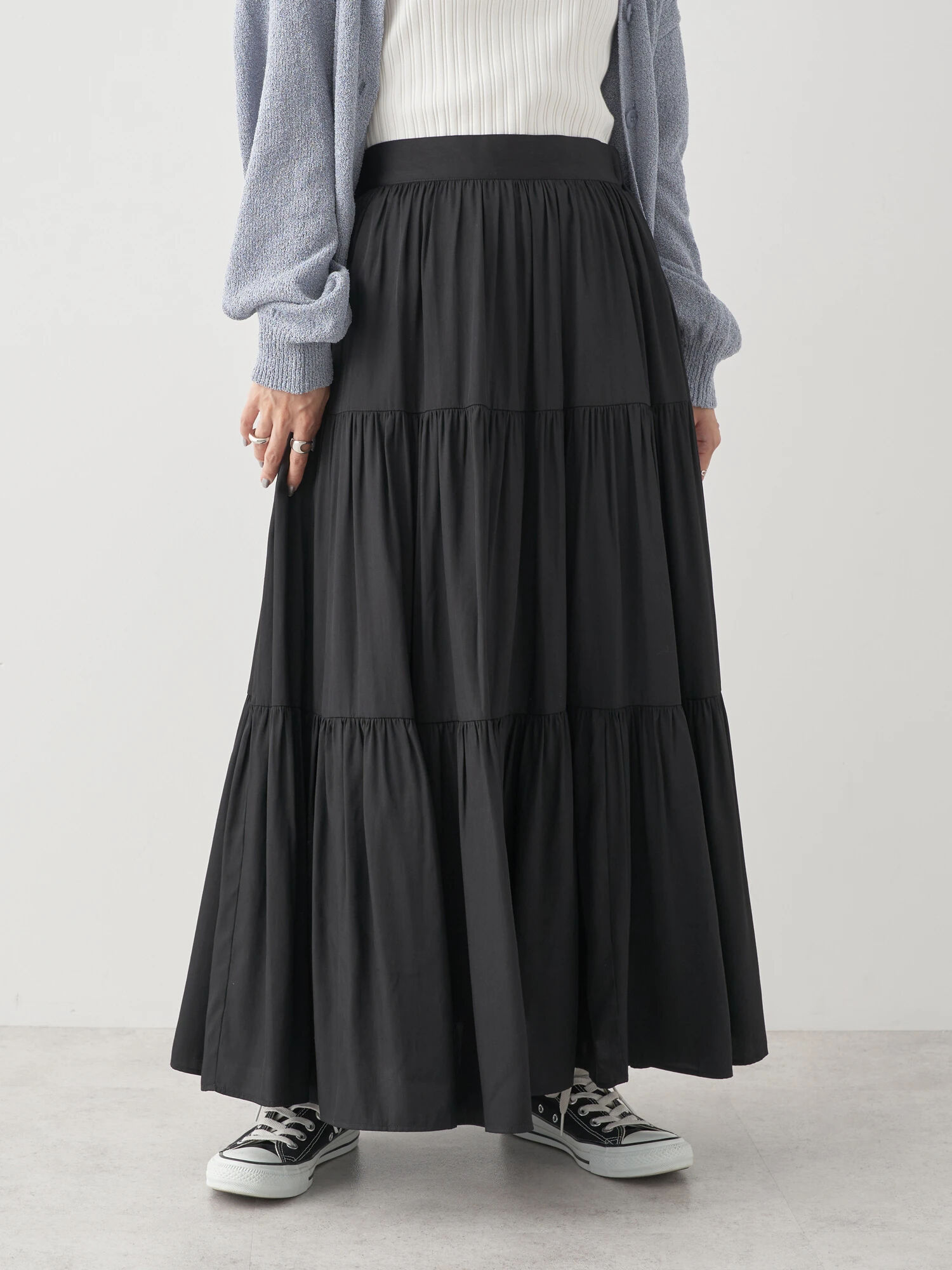 TEREA スカート Laila Faux Wrap Midi Skirt レディース ブラック XL