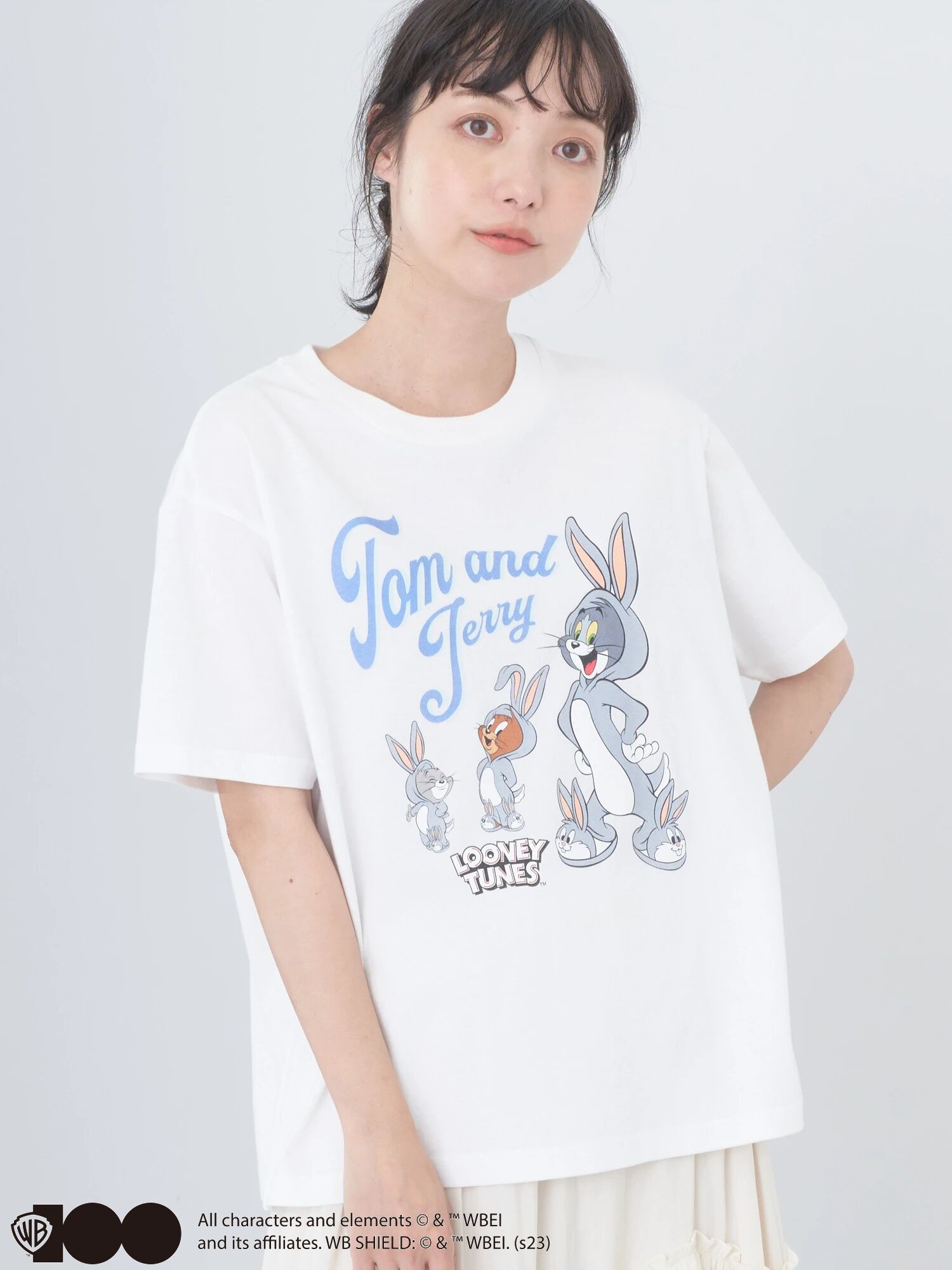 トムブラウン レディース Tシャツ トップス Short-sleeve Mock Neck T