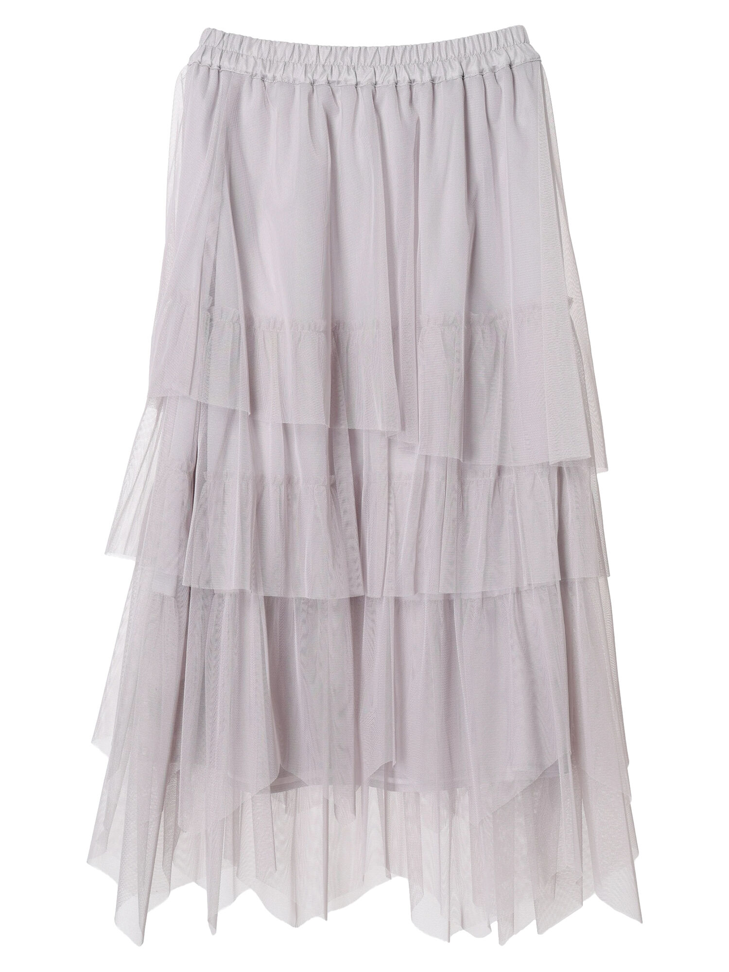 ランダムヘムチュールスカート（ライトグレー/ブラック/ライトベージュ  