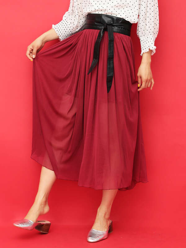 アウトレット サッシュベルト付チュールスカート ブラック テラコッタ ブルー E Hyphen World Gallery イーハイフンワールドギャラリー のレディーススカート 172l200 ファッション通販のstripe Club