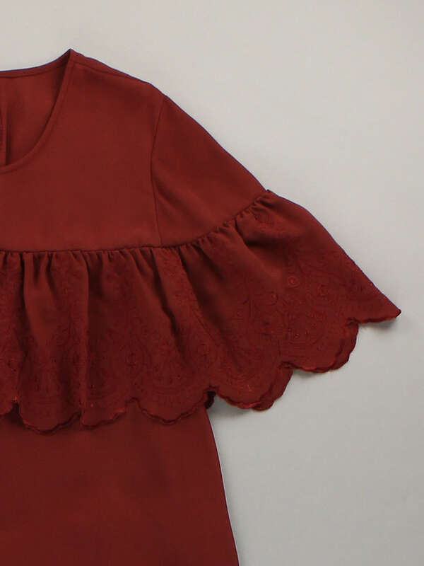 アウトレット 刺繍スカラップセットアップ ブラック テラコッタ E Hyphen World Gallery イーハイフンワールドギャラリー のレディースワンピース h ファッション通販のstripe Club