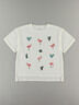 E hyphen world gallery(イーハイフンワールドギャラリー) |フラミンゴ&サボテン刺繍Tシャツ(オフホワイト)