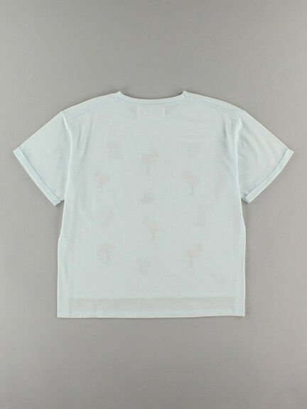 E hyphen world gallery(イーハイフンワールドギャラリー) |フラミンゴ&サボテン刺繍Tシャツ