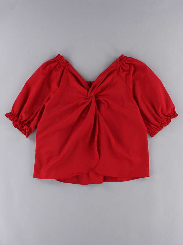 アウトレット バッグひねりオフショルプルオーバー ブラック レッド オレンジ イエロー E Hyphen World Gallery イーハイフンワールドギャラリー のレディースシャツ ブラウス 176a ファッション通販のstripe Club