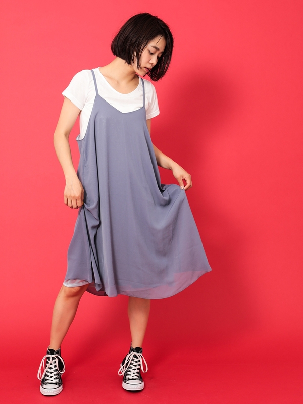 アウトレット キャミワンピースセット ブラック ボルドー ライトブルー E Hyphen World Gallery イーハイフン ワールドギャラリー のレディースワンピース 176h044 ファッション通販のstripe Club