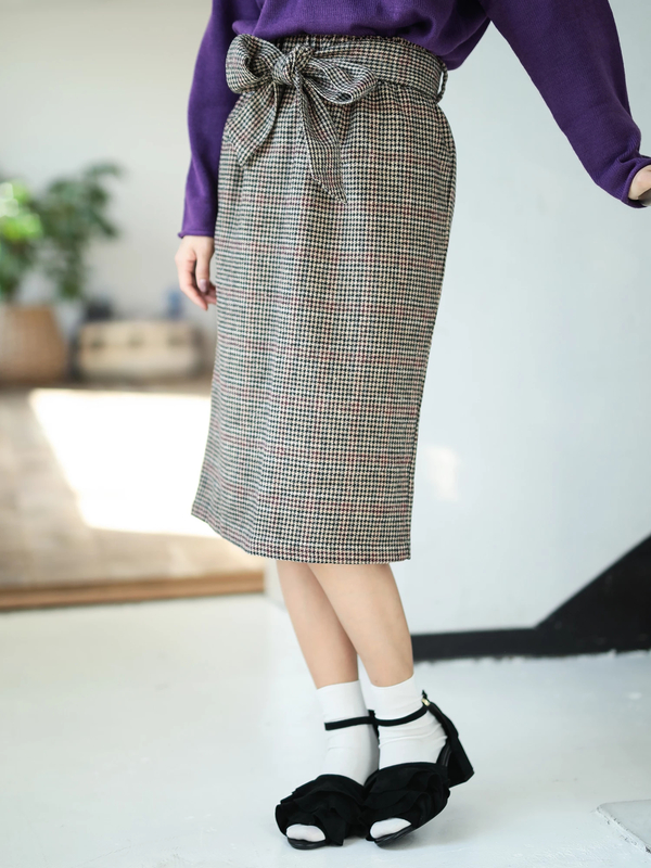 アウトレット 古着 チェックペンシルスカート ライトグレー グレー ブラック レッド ベージュ ネイビー E Hyphen World Gallery イーハイフンワールドギャラリー のレディーススカート 181l173 ファッション通販のstripe Club