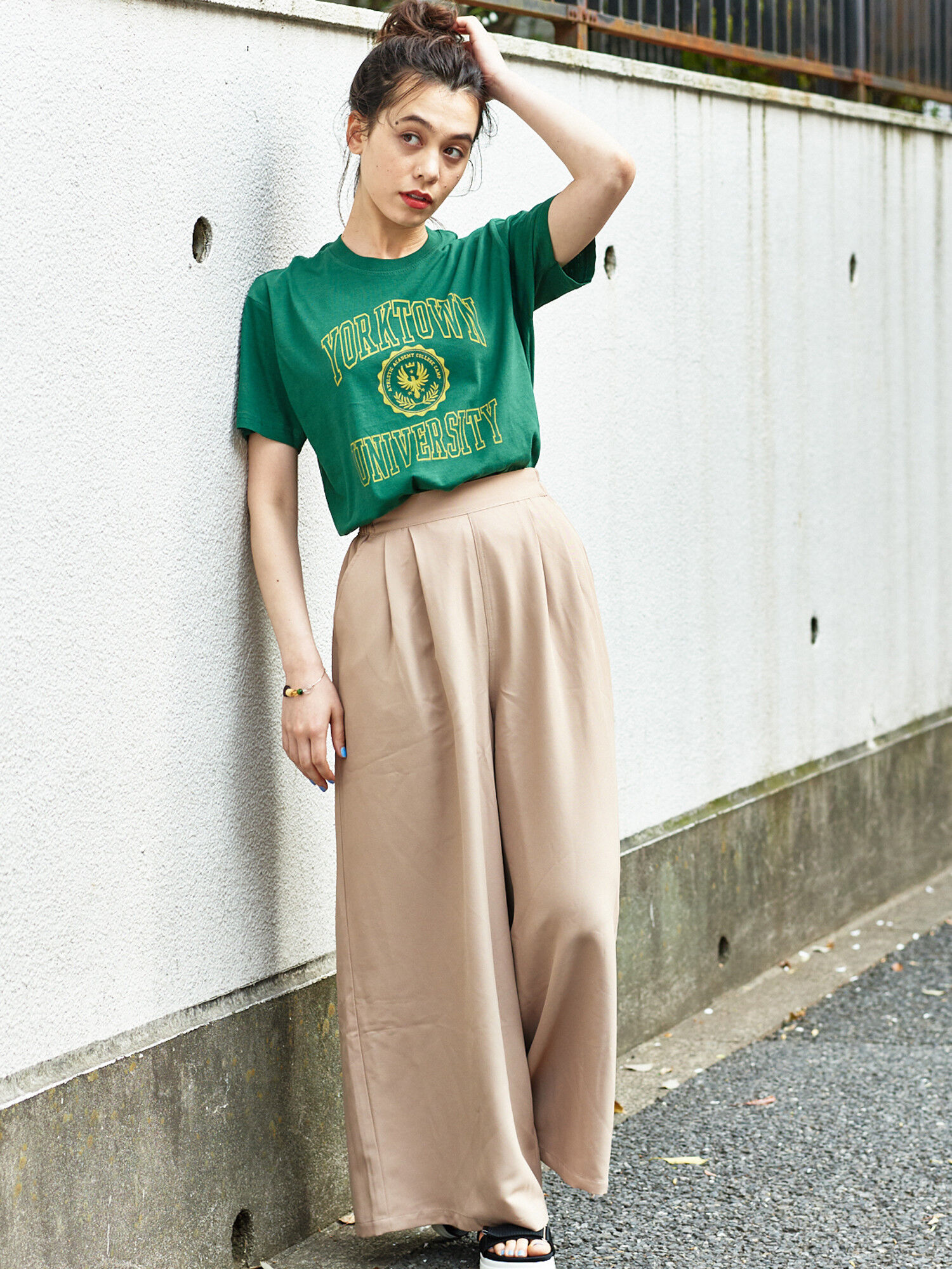 ・カラーワイドパンツ
