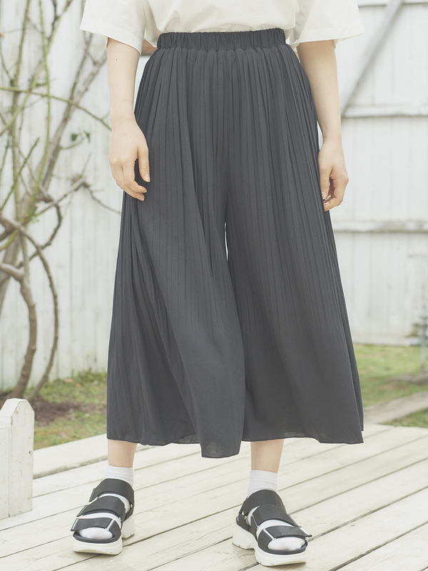 アウトレット プリーツcsガウチョ 杢グレー ブラック ピンク ベージュ E Hyphen World Gallery イーハイフンワールドギャラリー のレディースパンツ 181f ファッション通販のstripe Club