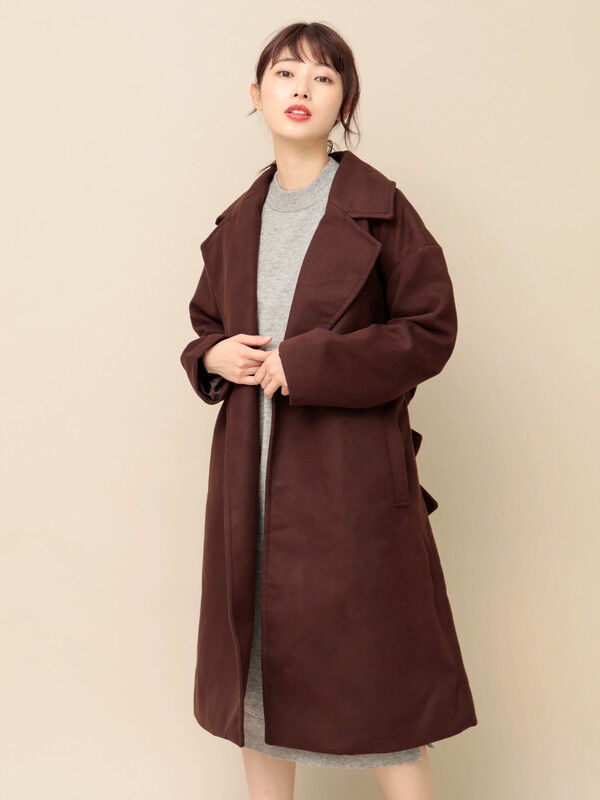 アウトレット ガウンコート ブラック ブラウン キャメル E Hyphen World Gallery イーハイフン ワールドギャラリー のレディースコート 184i314 ファッション通販のstripe Club
