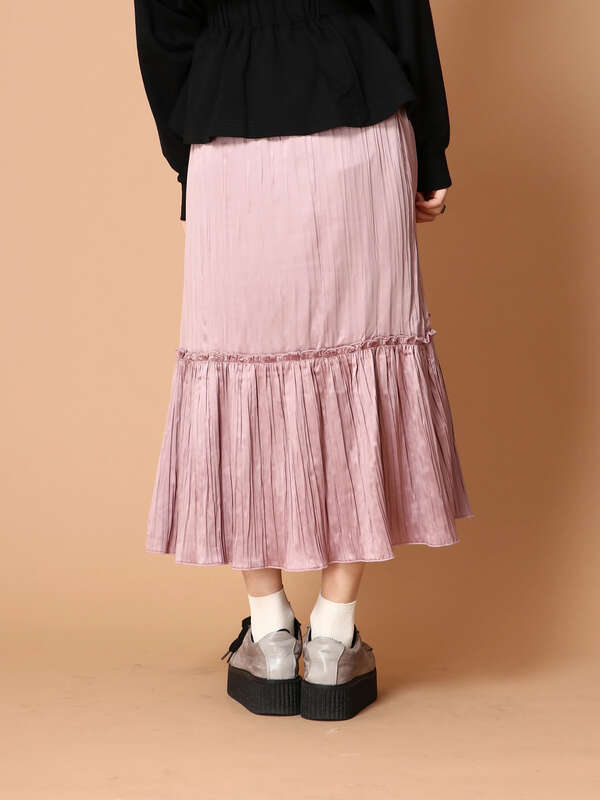 アウトレット しわプリーツスカート アイボリー ブラック ベージュ ラベンダー E Hyphen World Gallery イーハイフンワールドギャラリー のレディーススカート 2b93l0l00 ファッション通販のstripe Club