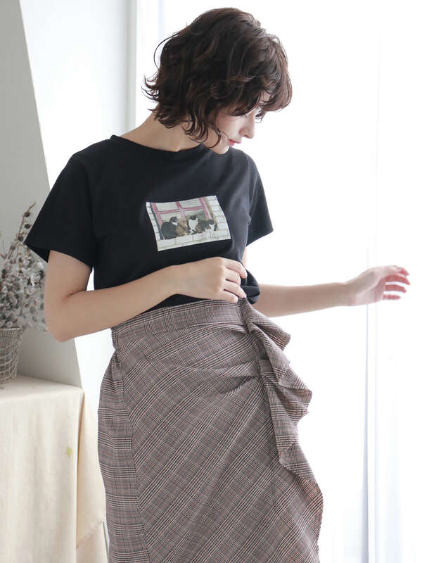 アウトレット フリルタイトスカート グレー ブラウン E Hyphen World Gallery イーハイフンワールドギャラリー のレディース スカート 2b93l0l10 ファッション通販のstripe Club