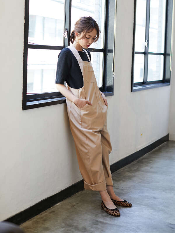 アウトレット ツイルビックオーバーオール ブラック ベージュ E Hyphen World Gallery イーハイフンワールドギャラリー のレディースワンピース 2b93l0h06 ファッション通販のstripe Club