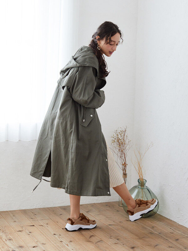 アウトレット ビックシルエットミリタリーコート ブラック ベージュ カーキ E Hyphen World Gallery イーハイフンワールドギャラリー のレディースコート 2b93l0y05 ファッション通販のstripe Club