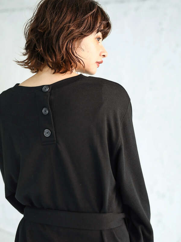 アウトレット ベルト付スウェットワンピース ブラック ライトベージュ カーキ E Hyphen World Gallery イーハイフンワールドギャラリー のレディースワンピース 2b93l1h0800 ファッション通販のstripe Club