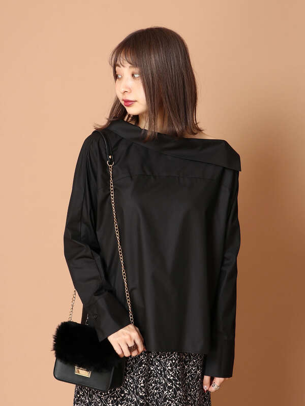 アウトレット オフショルシャツ オフホワイト ブラック ベージュ E Hyphen World Gallery イーハイフンワールドギャラリー のレディースシャツ ブラウス 2b93l0a2300 ファッション通販のstripe Club