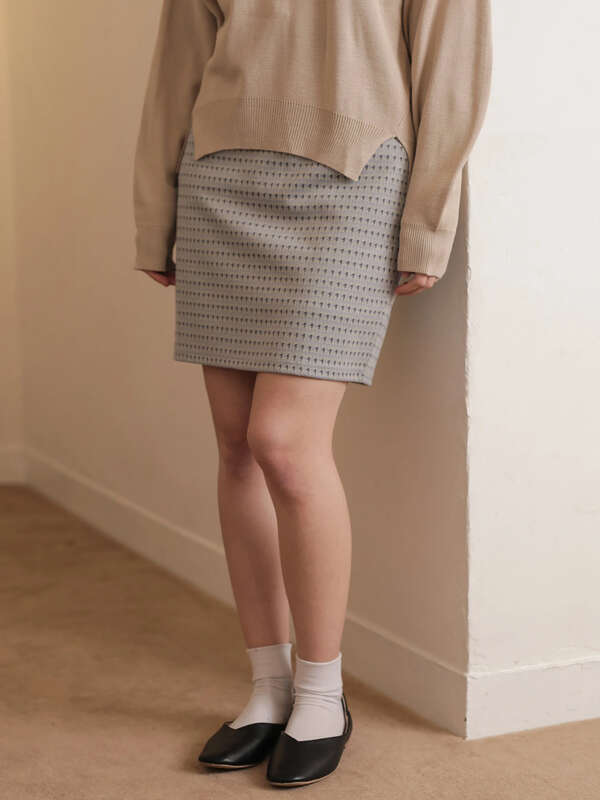 千鳥柄タイトスカート ベージュ ミント ラベンダー E Hyphen World Gallery イーハイフンワールドギャラリー のレディース スカート 2b01l1l0130 ファッション通販のstripe Club