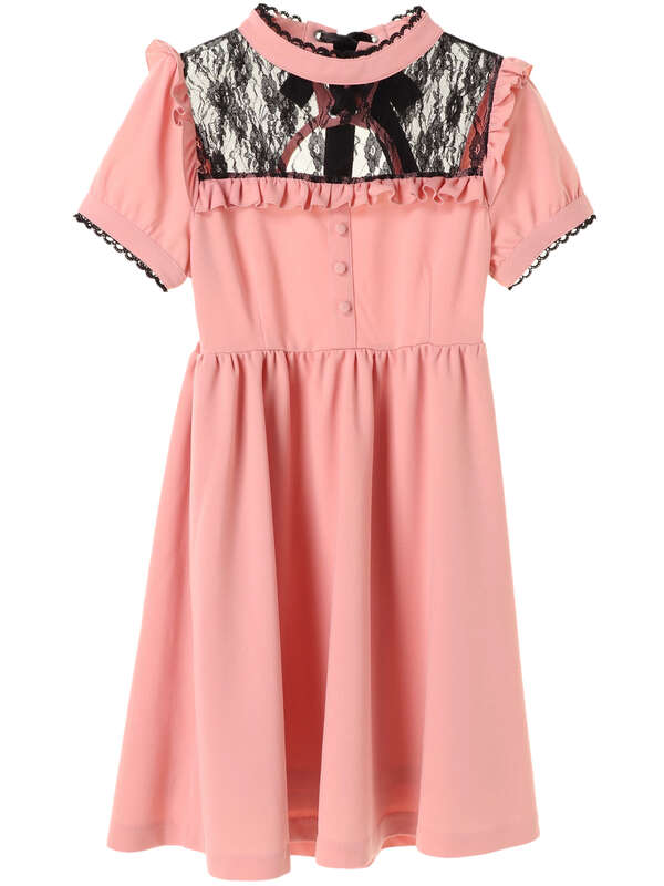 アウトレット バックレースアップワンピース ブラック ピンク ベージュ E Hyphen World Gallery Bonbon イーハイフンワールドギャラリーボンボン のレディースワンピース M31h ファッション通販のstripe Club