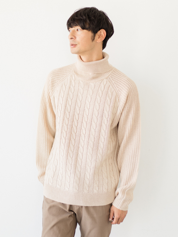 アウトレット Mens タートルネックラグランケーブルニット グレー ブラック ボルドー ベージュ オレンジ キャメル カーキ ネイビー Sevendays Sunday セブンデイズ サンデイ のメンズニット セーター cb0000 ファッション通販のstripe Club