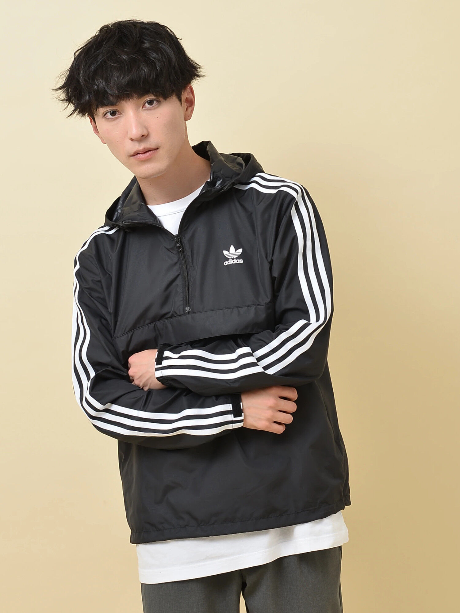 アウトレット】adidas AC PULLOVER WINDBREAKER（ブラック