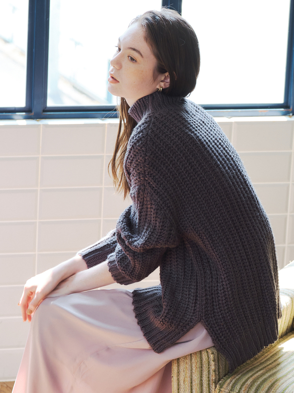 古着 畦ビッグシルエットニットプルオーバー アイボリー チャコールグレー ブラック ピンク グレーベージュ ブルー Sevendays Sunday セブンデイズ サンデイ のレディースニット セーター 3a94l2c0340 ファッション通販のstripe Club