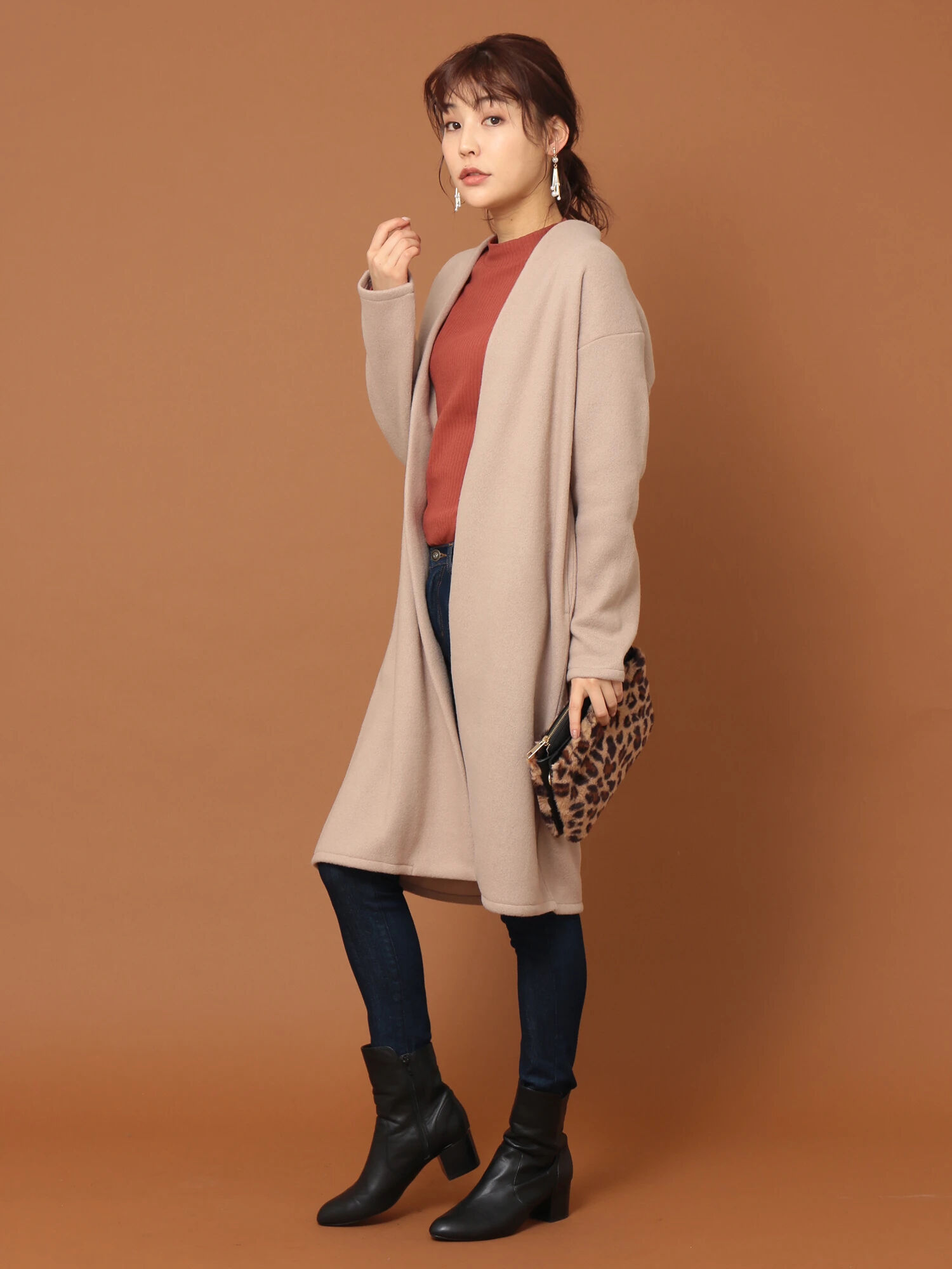 アウトレット 裏起毛カットコーディガン ブラック グレーベージュ チェック Green Parks グリーンパークス のレディースカーディガン 6a97l1d0100 ファッション通販のstripe Club