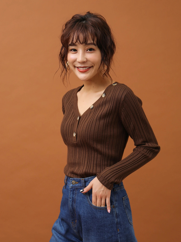 アウトレット Sugar Spoonヘンリーネックニットプルオーバー アイボリー ブラック モカ ブラウン Green Parks グリーンパークス のニット セーター 6p94l2c0400 ファッション通販のstripe Club