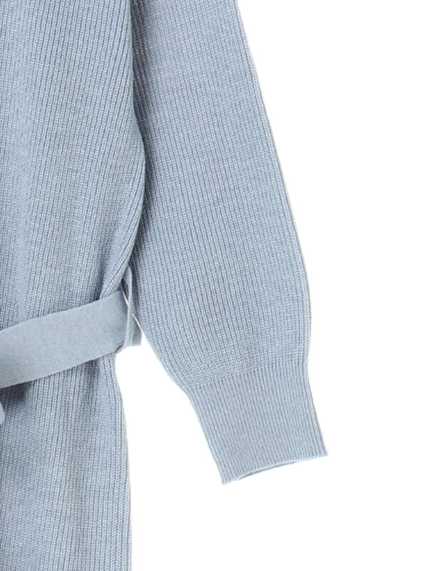 ベルト付きニットワンピース ベージュ グリーン サックスブルー ネイビー Green Parks グリーンパークス のレディースワンピース 6a01l2h0400 ファッション通販のstripe Club