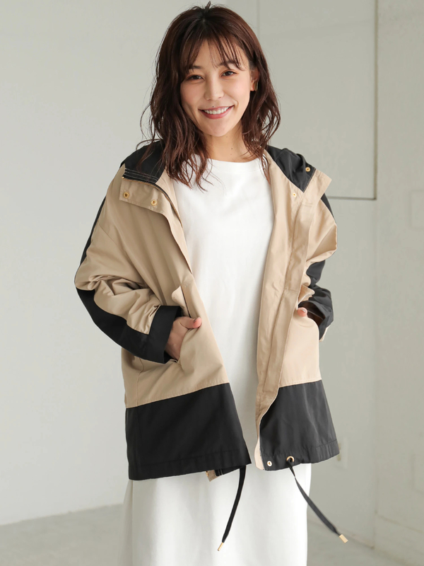 防花粉 フード付きブルゾン ブラック ベージュ カーキ Green Parks グリーンパークス のレディースジャケット 6a01l0y0740 ファッション通販のstripe Club