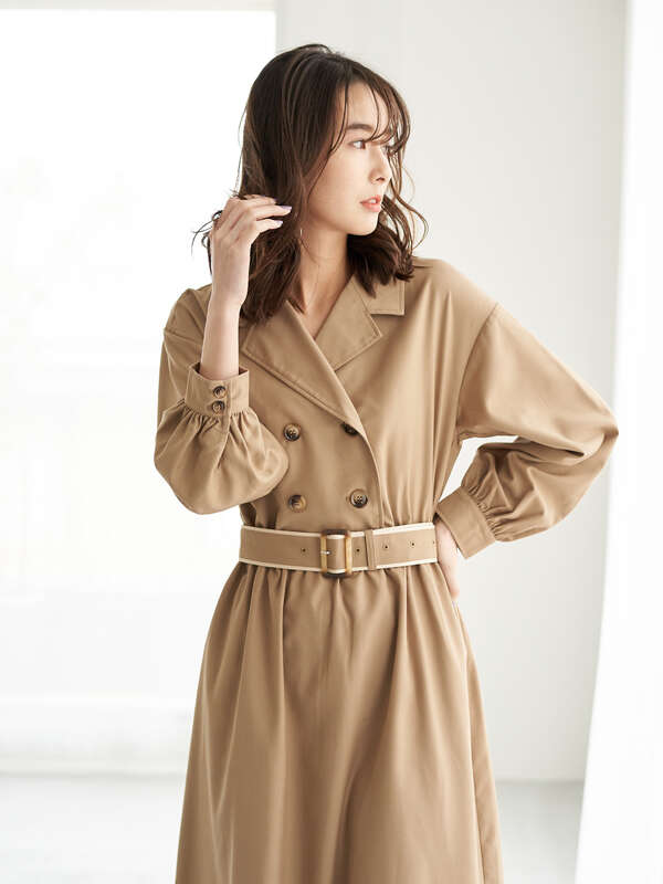 Sugar Spoon トレンチワンピース ピンク ベージュ ライトカーキ Green Parks グリーンパークス のワンピース 6p01l0h0500 ファッション通販のstripe Club