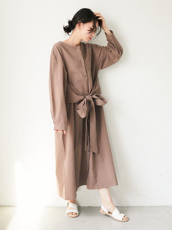 Elencare Due 2wayリボンワンピース ベージュ モカ ブルー Green Parks グリーンパークス のワンピース 6p02l0h0800 ファッション通販のstripe Club