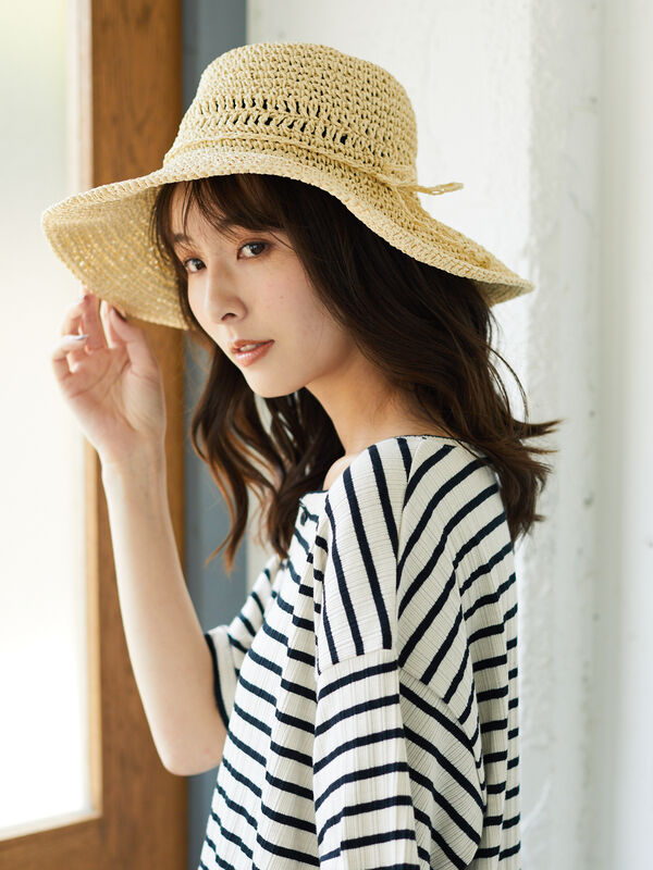 多機能ペーパー細編みハット ブラック ベージュ ブラウン Green Parks グリーンパークス のレディースハット 帽子 6a06l5j0100 ファッション通販のstripe Club