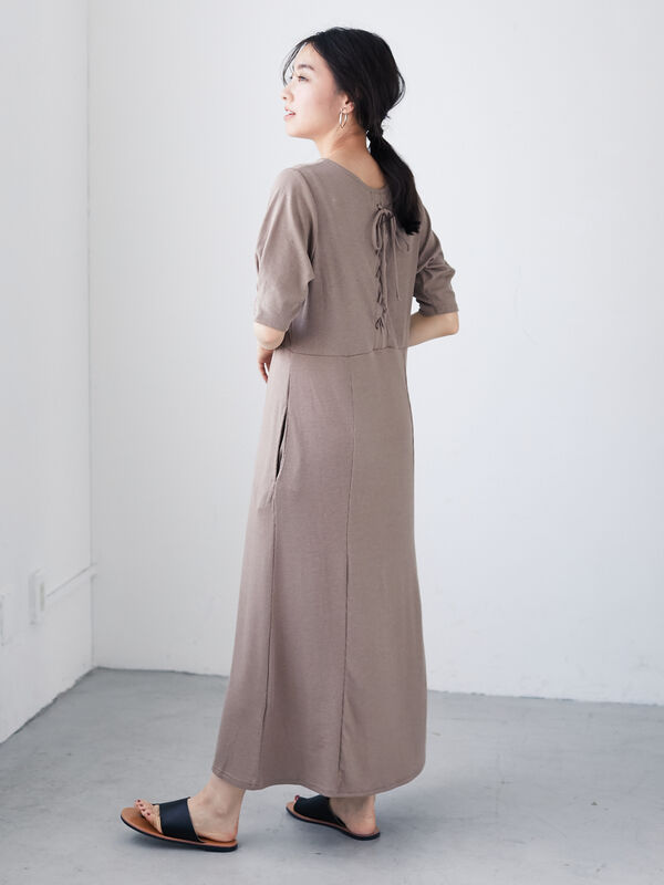 アウトレット Sugar Spoon バックレースアップワンピース チャコールグレー ピンク ベージュ カーキ Green Parks グリーンパークス のレディースワンピース 6p06l1h0100 ファッション通販のstripe Club