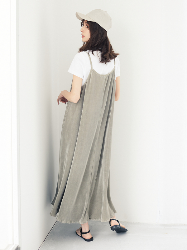 Ray Cassin プリーツキャミワンピース ブラック グレーベージュ カーキ ブルー Green Parks グリーンパークス のレディース ワンピース 6p06l0h0500 ファッション通販のstripe Club