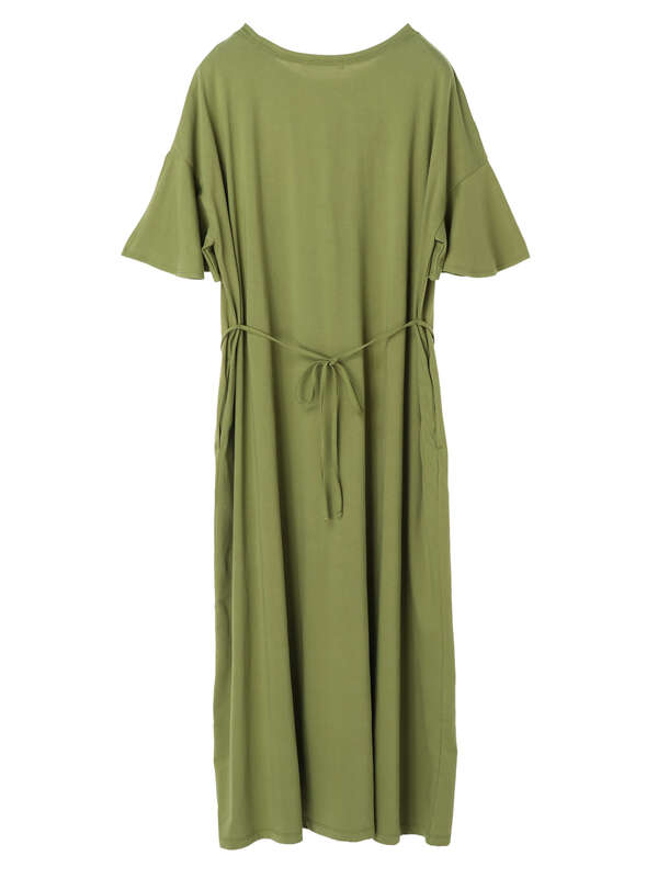 ウエスト紐付カットワンピース ブラック モカ グリーン Green Parks グリーンパークス のレディースワンピース 6a03l1h0430 ファッション通販のstripe Club