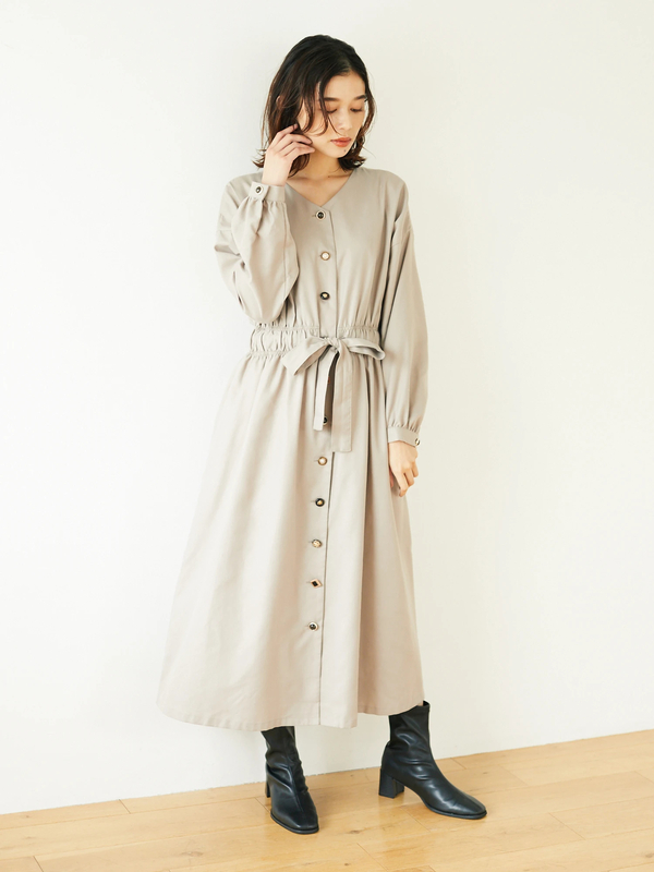 Elencare Due イロイロボタンワンピース チャコールグレー ピンク ベージュ ブルー Green Parks グリーンパークス の ワンピース 6p04l0h0500 ファッション通販のstripe Club