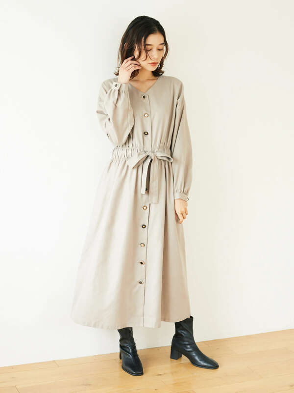 Elencare Due イロイロボタンワンピース チャコールグレー ピンク ベージュ ブルー Green Parks グリーンパークス の ワンピース 6p04l0h0500 ファッション通販のstripe Club