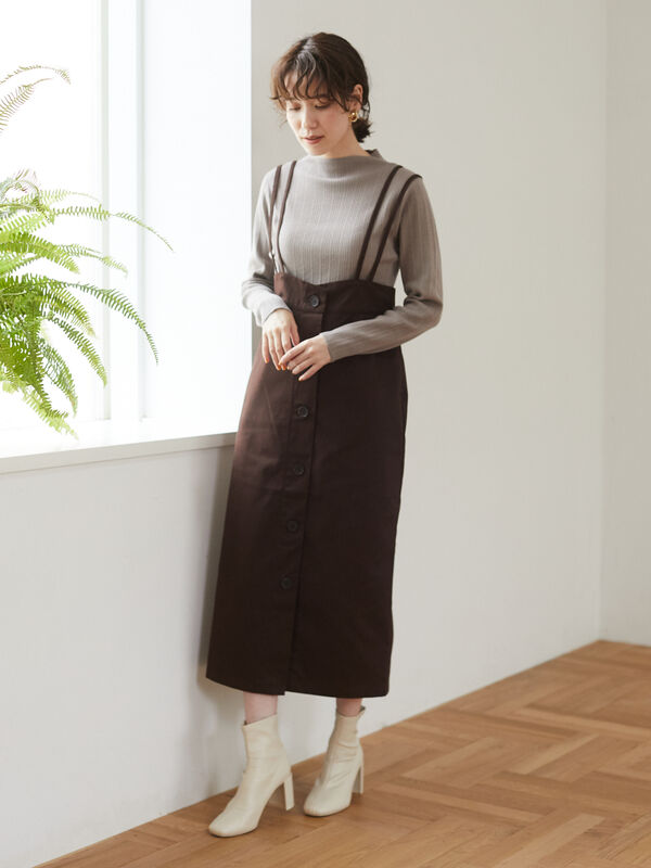 アウトレット タイトストレートジャンパースカート ブラック ベージュ ブラウン カーキ Green Parks グリーンパークス のレディース スカート 6a07l0l00 ファッション通販のstripe Club