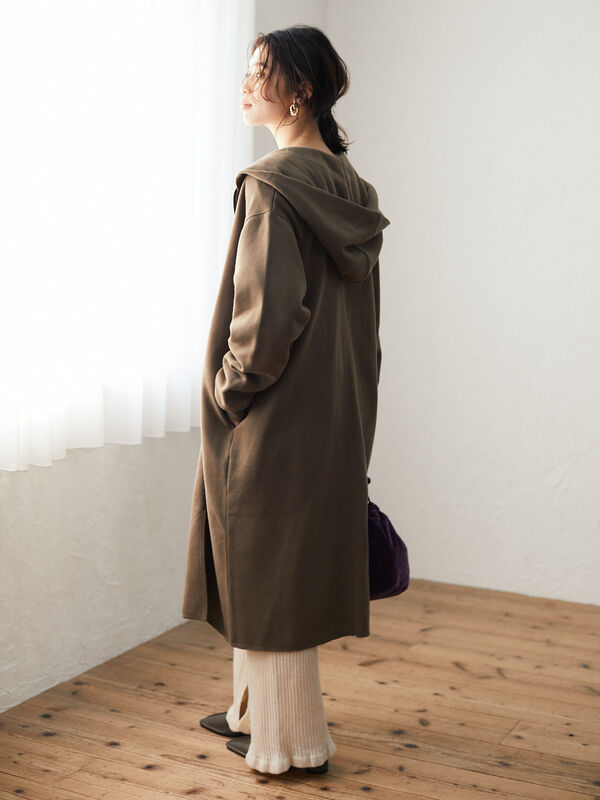 ロングzipパーカー モカ カーキ Green Parks グリーンパークス のレディースカーディガン 6p07l1d0100 ファッション通販のstripe Club