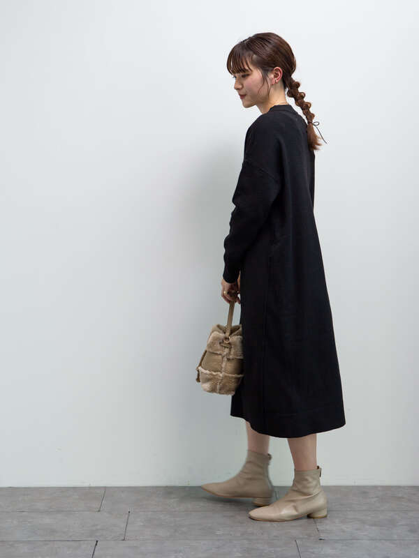 バックスリットニットワンピース ブラック モカ ブルー Green Parks グリーンパークス のレディースワンピース 6a07l2h0300 ファッション通販のstripe Club