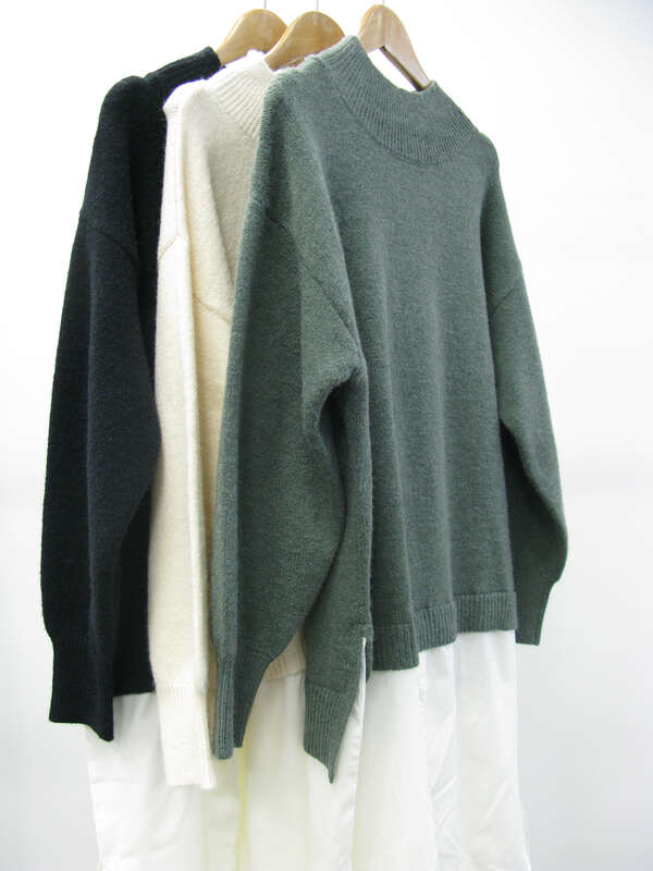 ニット シャツドッキングワンピース アイボリー ブラック グリーン Green Parks グリーンパークス のレディースワンピース 6a07l2h0400 ファッション通販のstripe Club