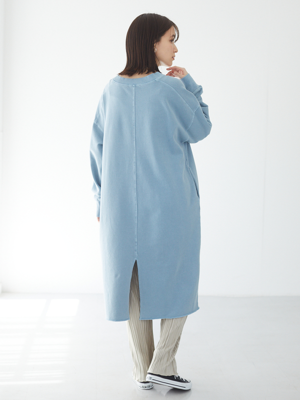 ピグメントワンピース グレー グレーベージュ ブルー Green Parks グリーンパークス のレディースワンピース 6a11l1h0100 ファッション通販のstripe Club